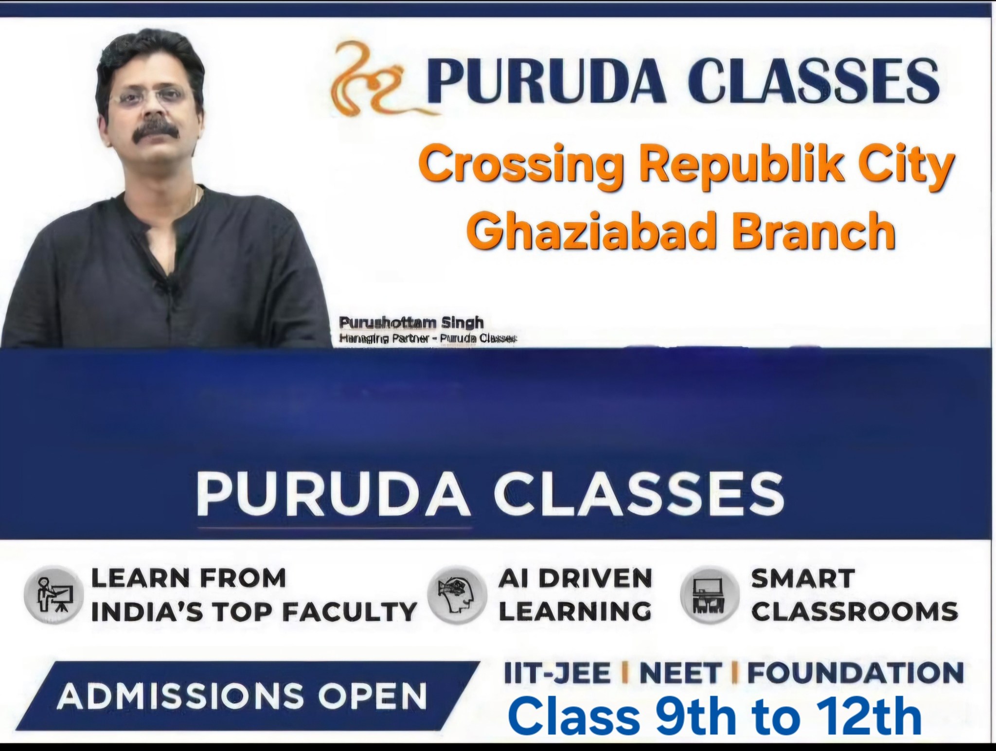 Puruda Classes for IIT-JEE open in Crossing Republik city !!